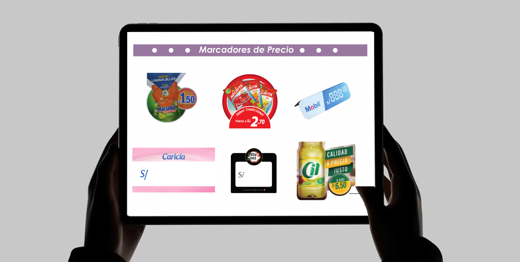 Marcadores de precio para góndola